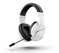 Sxhlseller USB Gaming Headset, RGB Headphones with Noise Cancelling Mic 40mm Driver Memory Foam Ear Cushions, for PC Gaming Meeting Online Class (White)