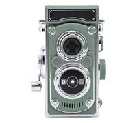 Sxhlseller Vintage Digital Camera TLR Style, Portable Retro Camera with 2.7K Video and 24MP Photos, Autofocus Compact Vlogging, for Beginners, Teens, Travel (Green)