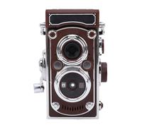 Sxhlseller Vintage Digital Camera TLR Style, Portable Retro Camera with 2.7K Video and 24MP Photos, Autofocus Compact Vlogging, for Beginners, Teens, Travel (Brown)