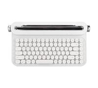 Sxhlseller Vintage Keyboard, Retro Compact Wireless Keyboard with 5.0, 86 Keys, Integrated Stand (White)