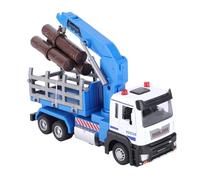 Sxhlseller Vivid Logging Truck Toy, 1:32 Log Vehicle Model with Light Music Effect, Teaching Tool for Children Over 6 Years Old (Blue)