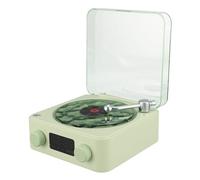 Sxhlseller Waves Vintage Record Player Style Bluetooth Speaker, The Waves Player with Night Light and Time Display, for Bedroom Office Party (Green)