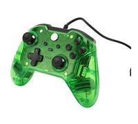Sxhlseller Wired Gamepad Controller for PC,Professional Wired Game Controller,Portable Dual Vibration RGB Transparent Shell Gamepad Joystick for PC(Green)