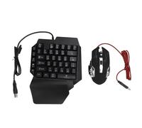 Sxhlseller Wired Keyboard Mouse Converter Set, 3 in 1 Mobile Gaming Keyboard and Mouse Combo Pack with RGB Backlit, Half Hand Keyboard Mouse for Home Business