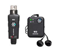 Sxhlseller Wireless In Ear Monitor System, 2.4GHz IEM Transmitter and Receiver Set, 6 Channel Adjustable, Ultra Low Latency 8ms, with Monitor Earphones, for Studio Rehearsal and Live (Black)