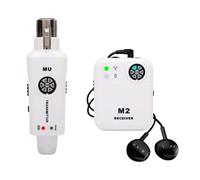 Sxhlseller Wireless In Ear Monitor System, 2.4GHz IEM Transmitter and Receiver Set, 6 Channel Adjustable, Ultra Low Latency 8ms, with Monitor Earphones, for Studio Rehearsal and Live (White)
