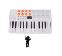 Sxhlseller Wireless MIDI Keyboard Controller with 25 Velocity-Sensitive Keys and Customizable Control for Mobile DAW Production Easy Connectivity (White)