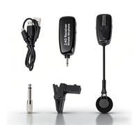 Sxhlseller Wireless Saxophone Microphone System, 2.4G Clip On Instrument Mic with 360 Pickup Flexible Gooseneck, for Saxophone Trumpet Trombone Flute Guitar