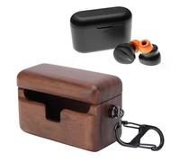 Sxhlseller Wood Earbuds Case, Protective Cover for Free BYRD Bluetooth Earphones with Soft Microfiber Lining and Reserved Charging Port