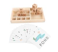 Sxhlseller Wooden Alphabet Blocks 8-Pack Letter Spelling Game Board for | Toddler Educational Toy, Preschool Classroom Learning, Puzzle Word Matching Set, Non- Wood