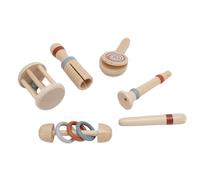 Sxhlseller Wooden Rattle Set for Infants, Educational Musical Toys for Grasping and Sensory Development Rubber Wood and Chinese Cherry for Baby Playtime