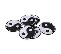 Sxhlseller Yin Yang Patch Tai Chi Pattern Embroidered Appliques | Iron On Cotton Patches for Clothing Backpack Hat Jacket Shirt Repair Decorative DIY