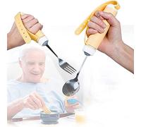 SXHMSAL Anti-Shake Cutlery Fork And Spoon - 360° Rotating Angled Cutlery Utensils Stainless Steel Curved Utensils, for Hand Tremors Arthritis Parkinson, Rehabilitation Aids for Patients