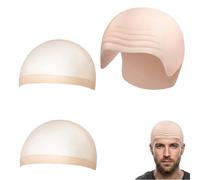 SxiGxiv Bald Cap Set, Realistic Bald Cap with Two Hair Nets for Adults, Bald Wig for Pitbull Costume and Cosplay Events, Versatile for Theatre and Film Productions