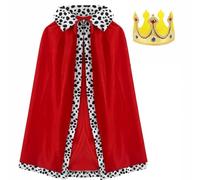 SxiGxiv King Queen Costume Set, 2-Piece Royal Robe with Crown, Soft Velvet Fabric, 120 cm Long Robe, Costumes for Adults, Ideal for Halloween Parties and Themed Events