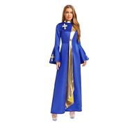 Sxiwei Women Choir Roman Cassock Robe Clergy Pulpit Liturgical Vestment Robe Priest & Pastor Costume Royal Blue S