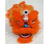 SXJY Chinese Lion Dance Head Costume for Festival Performance, Traditional Dragon Dance Prop(Orange,8inch)
