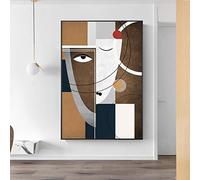 SXKJ Modern Abstract Picasso Figure Canvas Painting Splice Face Geometric Posters Prints Wall Art Picture Living Room Home Decor 80x120cm Frameless