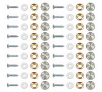 SXKJGQ 14 Pcs Chrome Screw Covers Caps, Stainless Steel Mirror Screws With Chrome Caps, 16mm Silver Mirror Screws Decorative Cap Fasteners for Sign Hardware Construction Advertising (Silver)