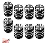 SXKJGQ Car Tyre Valve Caps, 8 Pcs British Flag Pattern Metal Dust Caps, Tire Valve Stem Covers for Bicycles, Motorcycles, SUVs
