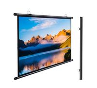 SXKJQER 30" 40" 50" 60" 72" Projector Screen Manual Pull Down Projection Screen HD 4K 4:3 16:9 Format Projector Movie Screen For Home Theater Wall & Ceiling Mount Manual Projector Screen(16:9,30")