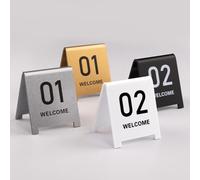 SXKJQER Acrylic Tent Table Numbers 1-10 Double Sided Table Numbers Signs For Wedding Party Banquets Receptions Dinner Stackable Restaurant Tent Style Table Number Cards(White-8CM,1-5)