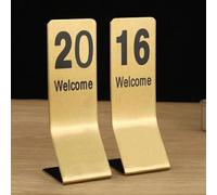 SXKJQER Wedding Table Number, Table Numbers 1-10/20/30 Stainless Steel Double Side Numbered Table Tents Restaurant Wedding Number Cards Signs For Banquets Party Wedding Reception, Gold(1-100)