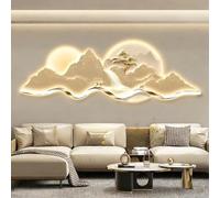SXKLYRF 3D Wall Hanging Decor Painting, Plug-in Power Supply LED Wall Art Decor, Creative Landscape Wall Sculptures for Living Room Study Office(120x40cm/47x16in)