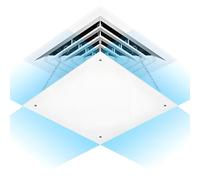 SXKLYRF Ceiling Air Vent Deflector, Adjustable Air Deflectors for Ceiling Vents, Anti-Condensation Ac Vent Deflector for Home Office, Square, White(60x60cm/24x24in)