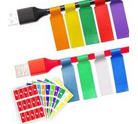 270 PCS Cable Labels, 9 Colors Waterproof Cable Tags Wire Labels for Cable Management, Cord Labels Can Write On, Self Adhesive Wire Labels Printable for Laser Printer and Handwriting
