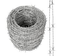 Sxlawesom 4 Point Barbed Wire, Stainless Steel Barbed Wire Roll, Barbed Wire Fence for Crafts, Fences, Garden, Chain Link Fence(10m)