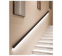 Sxlawesom LED Staircase Handrail Lighted Handle with Sensor Stainless Steels Handrail Bar Foot Rail Kit for Indoor Stairs Wall Mount Support (Color : Black, Size : 59"/1.5m)