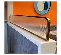 Sxlawesom Privacy Screen Panels Countertop Partition Screen for Office, Restaurant, Hotel - Semi-transparent - Metal Frame + Tempered Glass (Color : Gold, Size : 0.9mx30cm)