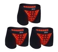 SXLLZSLC 3-Pack, Men's Underwear Black Magnetic Therapy Health Care Boxer Briefs Regular Long Shorts