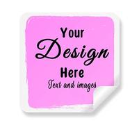 SXLONG 100 Labels Personalised Stickers Labels, Customised Various Sizes Adhesive Labels Sticker Labels, Custom Stickers with Any Design, Image, Logo Text, Custom Stickers for Company Logos(Square)