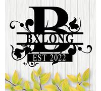 SXLONG Custom Last Name Metal Sign, Personalised Last Name Family Sign, Metal Family Name Sign, Home Decor,Personalized Monogrammed Gifts,Outdoor Wall Decor for Indoor Garden Decoration