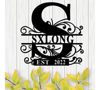 SXLONG Custom Last Name Metal Sign, Personalised Last Name Family Sign, Metal Family Name Sign, Home Decor,Personalized Monogrammed Gifts,Outdoor Wall Decor for Indoor Garden Decoration