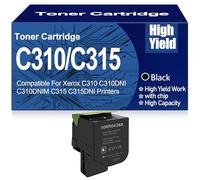 SXLXYOF 006R04368 006R04369 006R04370 006R04371 Toner Cartridge C310 C315 Toner Cartridges High Yield Compatible for Xerox C310DNI C310DNIM C315DNI High Capacity,Black-C310 C315