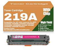 SXLXYOF 219A Toner Cartridges with Chip Compatible W2190A W2191A W2192A W2193A Toner for HP 3302FDW 3302SDW 3302FDN 3302FDNG 3302FDWG 3302SDWG 3202DN 3202DW 3202DNG,219A-Magenta