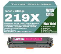 SXLXYOF 219X 219A Compatible Toner Cartridges W2190X W2191X W2192X W2193X Toner High Yield for HP 3302FDW 3302SDW 3302FDN 3302SDWG 3202DN 3202DW 3202DNG Printers with Chip,Magenta-219X