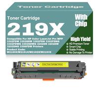 SXLXYOF 219X 219A Compatible Toner Cartridges W2190X W2191X W2192X W2193X Toner High Yield for HP 3302FDW 3302SDW 3302FDN 3302SDWG 3202DN 3202DW 3202DNG Printers with Chip,Yellow-219X