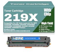 SXLXYOF 219X 219A Compatible Toner Cartridges W2190X W2191X W2192X W2193X Toner High Yield for HP 3302FDW 3302SDW 3302FDN 3302SDWG 3202DN 3202DW 3202DNG Printers with Chip,Cyan-219X