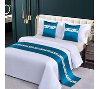 SXLXYOF Bed Runner Scarves Jacquard Line Bedspread Bed Scarf Hotel Home Bedroom Bed Towel Bedding Decoration Protection Matching Cushion Set,A-50 * 260CM