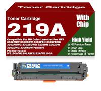 SXLXYOF Compatible 219A Toner Cartridges 219X Black Yellow Magenta Cyan Toner Cartridge for HP 3302FDW 3302SDW 3302FDN 3302FDNG 3302FDWG 3302SDWG 3202DN 3202DW 3202DNG,219A-Cyan
