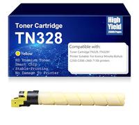 SXLXYOF Compatible TN328 Toner Cartridges Replacement for Konica Minolta TN328K TN328C TN328M TN328Y Toner Cartridge for Konica Minolta Bizhub C250i C300i c360i C7130i Toner,Yellow-TN328