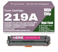 SXLXYOF Compatible W2190A W2191A W2192A W2193A Toner Cartridges with Chip 219A Color Toner High Yield for HP 3302FDW 3302SDW 3302FDN 3302FDNG 3302FDWG 3302SDWG 3202DN 3202DW 3202DNG,219A-Magenta