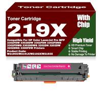 SXLXYOF Compatible W2190X W2191X W2192X W2193X Toner Cartridges with Chip 219X 219A Toner High Yield High Capacity for HP 3302FDW 3302SDW 3302FDN 3302SDWG 3202DN 3202DW 3202DNG,Magenta-219X