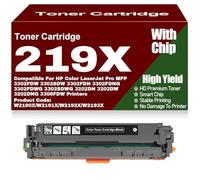SXLXYOF Compatible W2190X W2191X W2192X W2193X Toner Cartridges with Chip 219X 219A Toner High Yield High Capacity for HP 3302FDW 3302SDW 3302FDN 3302SDWG 3202DN 3202DW 3202DNG,Black-219X