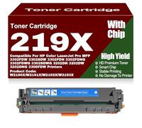 SXLXYOF Compatible W2190X W2191X W2192X W2193X Toner Cartridges with Chip 219X 219A Toner High Yield High Capacity for HP 3302FDW 3302SDW 3302FDN 3302SDWG 3202DN 3202DW 3202DNG,Cyan-219X