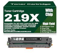 SXLXYOF for HP 219X 219A Toner Cartridges with Chip Compatible W2190X W2191X W2192X W2193X Toner High Yield for HP 3302FDW 3302SDW 3302FDNG 3202DN 3202DW 3202DNG Printers,Black-219X